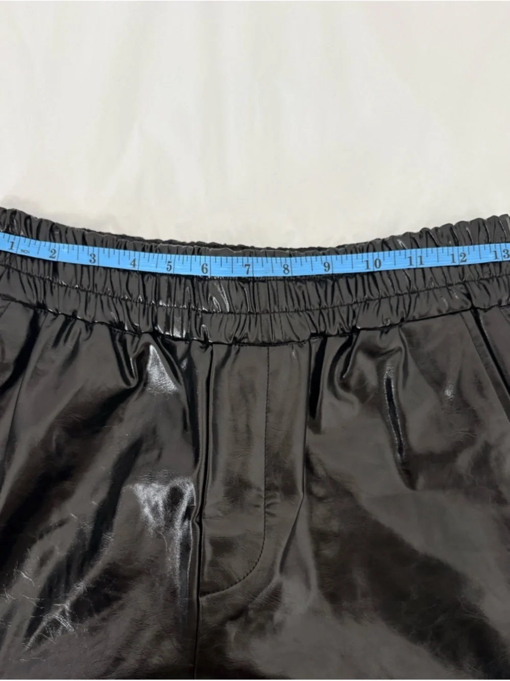 Maeve by Anthropologie Faux Patent Leather Sporty Pull-On Pants Black Sz XS NWOT - Picture 11 of 11